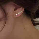 Pearl Climber Crawler Clip Earrings Charm Piercing Jewelry