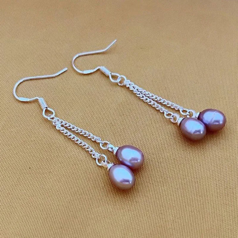Long Chain Pearl Tassel Earrings Bridal Wedding Jewelry Gift
