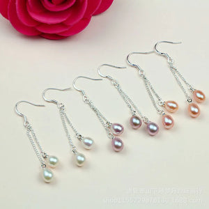 Long Chain Pearl Tassel Earrings Bridal Wedding Jewelry Gift
