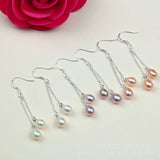 Long Chain Pearl Tassel Earrings Bridal Wedding Jewelry Gift