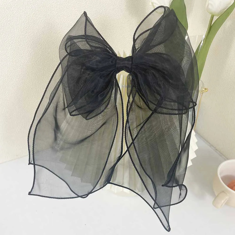 Large Bow Hairpin Organza Bow Barrette Women Hair Accessories
