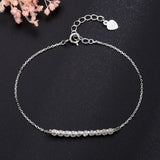 Sterling Silver Heart Bracelet with Cubic Zircon Stones