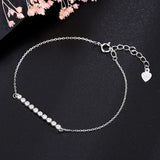 Sterling Silver Heart Bracelet with Cubic Zircon Stones