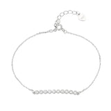 Sterling Silver Heart Bracelet with Cubic Zircon Stones