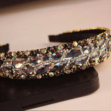 Gray Crystal Bridal Hairband Rhinestone Wedding Headband