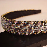 Gray Crystal Bridal Hairband Rhinestone Wedding Headband