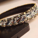 Gray Crystal Bridal Hairband Rhinestone Wedding Headband