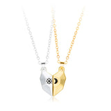 Gothic Heart Pendant Splicing Necklace Romantic Lover Party Gift