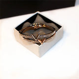 Micro Inlaid Letter V Bracelet Wedding Women Jewelry