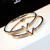Micro Inlaid Letter V Bracelet Wedding Women Jewelry