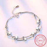 925 Silver Five-pointed Star Chain Bracelet
