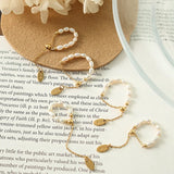 Freshwater Pearl Adjustable Rings for Women Rice Pearl Chain Finger Ring