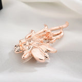 Opal Orchid Flower Brooches Women Cymbidium Plant Lapel Pins For Girls Jewelry