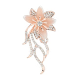 Opal Orchid Flower Brooches Women Cymbidium Plant Lapel Pins For Girls Jewelry