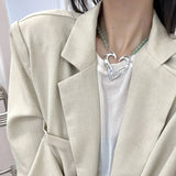 Punk Hollow Flame Pendant Necklace Women Party Hip-hop Chains Jewelry