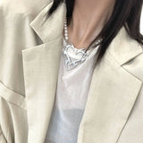 Punk Hollow Flame Pendant Necklace Women Party Hip-hop Chains Jewelry