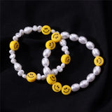 Retro Pearl Smiley Choker Necklace For Women