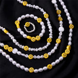 Retro Pearl Smiley Choker Necklace For Women