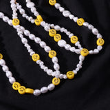 Retro Pearl Smiley Choker Necklace For Women