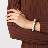 Metal Leather Wrap Open Bracelet Retro Design