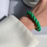 Metal Leather Wrap Open Bracelet Retro Design