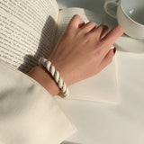 Metal Leather Wrap Open Bracelet Retro Design