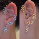 Leaf Ear Cuff Earrings for Girls Women Metal Leaves Ear Clip Jewelry