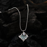 S925 Sterling Silver Diamond Pleated Necklace