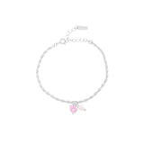 S925 Silver Heart & Pearl Bracelet Zircon Pendant