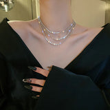 Geometric Crystal Choker Necklace - Statement Jewelry