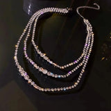 Geometric Crystal Choker Necklace - Statement Jewelry
