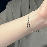Silver Plated Geometric Rectangle Bracelet For Women