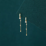 925 Silver Tassel Zircon Chain Earrings Romantic Wedding Jewelry