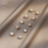 Baroque Pearl Tassel Long Earrings Gothic Girl's Jewelry