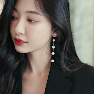 Baroque Pearl Tassel Long Earrings Gothic Girl's Jewelry