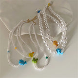 Frog Whale Small Duck Pearl Necklace All-match Collarbone Chain