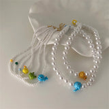 Frog Whale Small Duck Pearl Necklace All-match Collarbone Chain