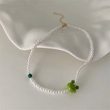 Frog Whale Small Duck Pearl Necklace All-match Collarbone Chain