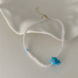 Frog Whale Small Duck Pearl Necklace All-match Collarbone Chain