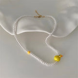 Frog Whale Small Duck Pearl Necklace All-match Collarbone Chain