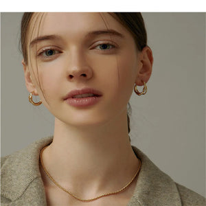 Stainless Steel Metal Hoop Earrings for Women Party Jewelry