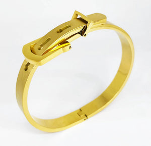 Stainless Steel Bracelet Women Charm Bangles Adjustable Buckle