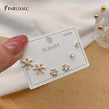 Delicate Women Stud Earring Sets S925 Silver Needle Piercing Earrings