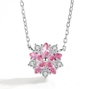 Pink Quartz Silver 925 Necklace for Women Pendant Necklaces