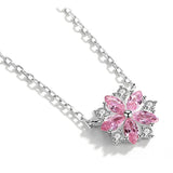 Pink Quartz Silver 925 Necklace for Women Pendant Necklaces