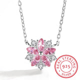 Pink Quartz Silver 925 Necklace for Women Pendant Necklaces