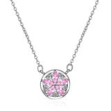 Pink Quartz Silver 925 Necklace for Women Pendant Necklaces