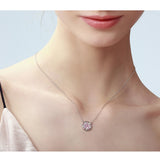 Pink Quartz Silver 925 Necklace for Women Pendant Necklaces