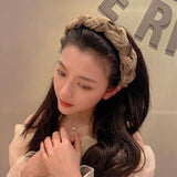 Fairy Silk Lace Gauze Headband Wide Side Multi-layer Cross Knot Headband