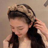 Fairy Silk Lace Gauze Headband Wide Side Multi-layer Cross Knot Headband